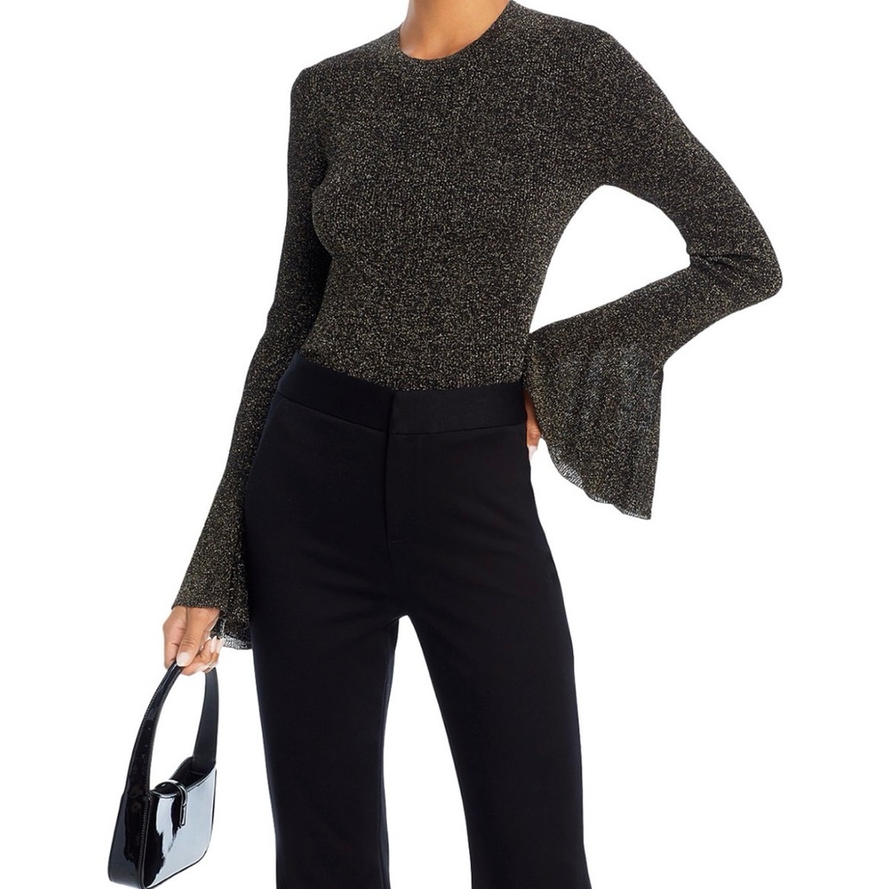 Frame Godet Shimmer Flute Sleeve Top